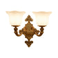 Traditional Bell Shade Wall Lighting 1/2-Light Frosted Glass Wall Mounted Light in Brass for Hallway Clearhalo 'Wall Lamps & Sconces' 'Wall Lights' Lighting' 275340