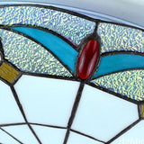 Stained Glass Bowl Flush Mount Light 12"/16" Width Nautical Indoor Ceiling Light in White for Living Room Clearhalo 'Ceiling Lights' 'Close To Ceiling Lights' 'Close to ceiling' 'Flush mount' Lighting' 27537