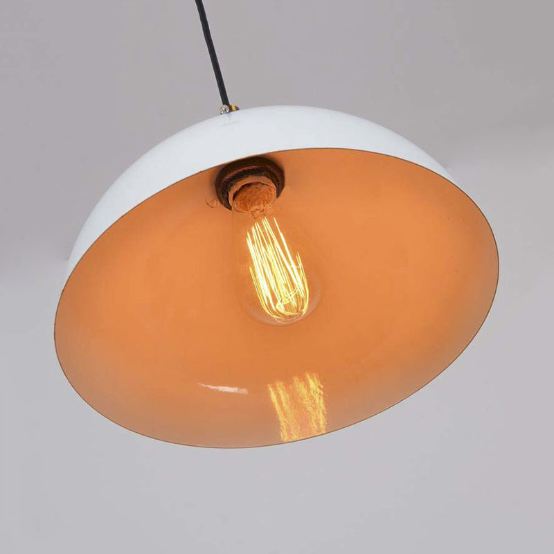 Black/White 1 Head Ceiling Light Antique Style Metallic Domed Pendant Lighting for Restaurant, 12"/16" Dia Clearhalo 'Art Deco Pendants' 'Black' 'Cast Iron' 'Ceiling Lights' 'Ceramic' 'Crystal' 'Industrial Pendants' 'Industrial' 'Metal' 'Middle Century Pendants' 'Pendant Lights' 'Pendants' 'Rustic Pendants' 'Tiffany' Lighting' 2754