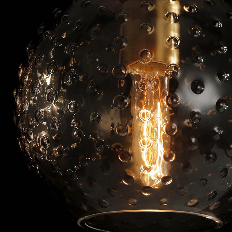 Pink/Yellow/Blue Glass Globe Wall Mounted Lamp Retro 1 Bulb Armed Sconce Light in Brass Finish Clearhalo 'Cast Iron' 'Glass' 'Industrial' 'Modern wall lights' 'Modern' 'Tiffany' 'Traditional wall lights' 'Wall Lamps & Sconces' 'Wall Lights' Lighting' 275410