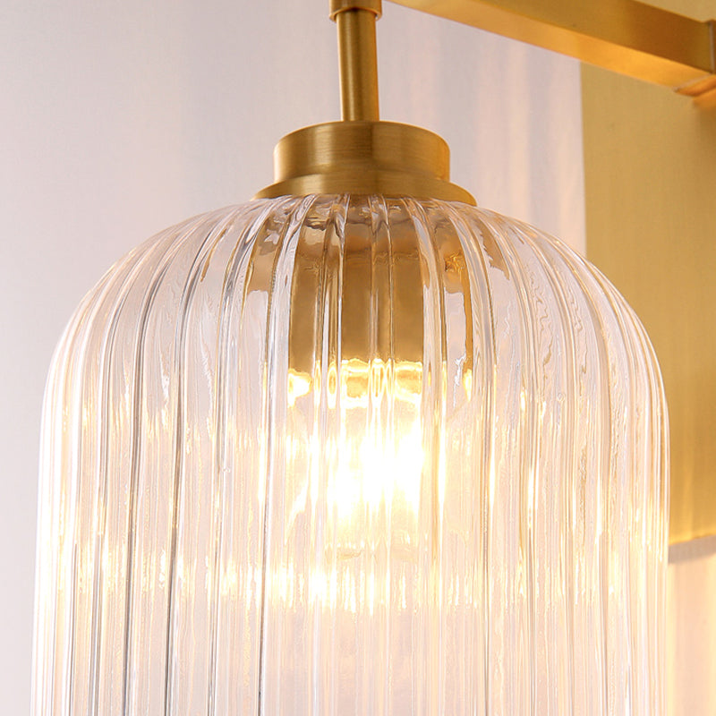Prismatic Glass Lantern Wall Lamp Chinese Style 1-Light Brass Sconce Light Fixture with Tassel Knot - Clearhalo - 'Cast Iron' - 'Glass' - 'Industrial' - 'Modern wall lights' - 'Modern' - 'Tiffany' - 'Traditional wall lights' - 'Wall Lamps & Sconces' - 'Wall Lights' - Lighting' - 275455