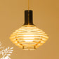 Wood Jar Pendant Lighting Tradition 1 Bulb Black/Beige Hanging Lamp Kit for Restaurant Clearhalo 'Ceiling Lights' 'Modern Pendants' 'Modern' 'Pendant Lights' 'Pendants' Lighting' 275557