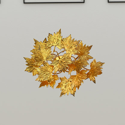 Aluminum Gold Wall Mount Lighting Maple Leaf 4 Lights Modernist Style Wall Lamp for Bedroom Gold Clearhalo 'Wall Lamps & Sconces' 'Wall Lights' Lighting' 275705