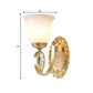 Modernism Bell Wall Mount Lamp 1/2-Light White Glass and Metal Wall Sconce in Brass for Foyer Clearhalo 'Wall Lamps & Sconces' 'Wall Lights' Lighting' 275803
