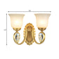 Modernism Bell Wall Mount Lamp 1/2-Light White Glass and Metal Wall Sconce in Brass for Foyer Clearhalo 'Wall Lamps & Sconces' 'Wall Lights' Lighting' 275809