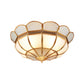 4-Light Flushmount Lighting Traditional Flower Milky Glass Ceiling Flush Mount in Gold for Bedroom Clearhalo 'Ceiling Lights' 'Close To Ceiling Lights' 'Close to ceiling' 'Flush mount' Lighting' 275947