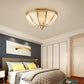 Gold 4 Lights Flushmount Light Traditional Frosted Glass Inverted Ceiling Flush Mount for Bedroom Clearhalo 'Ceiling Lights' 'Close To Ceiling Lights' 'Close to ceiling' 'Flush mount' Lighting' 275953