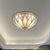 4 Lights Opal Glass Flush Mount Lighting Fixture Traditional Brass Inverted Living Room Close to Ceiling Light Brass Clearhalo 'Ceiling Lights' 'Close To Ceiling Lights' 'Close to ceiling' 'Flush mount' Lighting' 275969