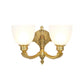 Bowl Shade Bedroom Sconce Lamp Vintage Stylish Frosted Glass 1/2-Head Gold Finish Wall Lighting Clearhalo 'Wall Lamps & Sconces' 'Wall Lights' Lighting' 276049