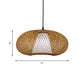 Curved Drum Pendant Lighting Tradition Bamboo 1 Bulb 12"/14"/16" Wide Wood Hanging Lamp Kit Clearhalo 'Ceiling Lights' 'Modern Pendants' 'Modern' 'Pendant Lights' 'Pendants' Lighting' 276066