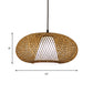 Curved Drum Pendant Lighting Tradition Bamboo 1 Bulb 12"/14"/16" Wide Wood Hanging Lamp Kit Clearhalo 'Ceiling Lights' 'Modern Pendants' 'Modern' 'Pendant Lights' 'Pendants' Lighting' 276067