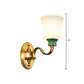 Metal Gold Finish Wall Sconce Bell 1/2-Bulb Vintage Style Wall Light Fixture with Milky Glass Shade Clearhalo 'Wall Lamps & Sconces' 'Wall Lights' Lighting' 276091