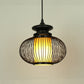 Urn Pendant Lighting Tradition Bamboo 1 Bulb Black/Wood Hanging Lamp Kit for Bedroom, 10"/12" Wide Clearhalo 'Ceiling Lights' 'Modern Pendants' 'Modern' 'Pendant Lights' 'Pendants' Lighting' 276199