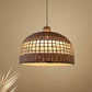 Modernist 1 Bulb Pendant Lighting Wood Bowl Hanging Light Fixture with Bamboo Shade Clearhalo 'Ceiling Lights' 'Modern Pendants' 'Modern' 'Pendant Lights' 'Pendants' Lighting' 276383