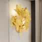 Aluminum Gold Wall Light Fixture Maple Leaf 2/10 Lights Traditional Style Wall Mounted Light for Living Room Clearhalo 'Wall Lamps & Sconces' 'Wall Lights' Lighting' 276412