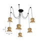 Traditionary 6 Bulbs Pendant Light Wood Woven Hanging Lamp Kit with Bamboo Shade Clearhalo 'Ceiling Lights' 'Modern Pendants' 'Modern' 'Pendant Lights' 'Pendants' Lighting' 276489