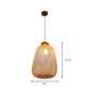Modernism 1 Bulb Hanging Lamp Wood Handmade Pendant Light Fixture with Bamboo Shade Clearhalo 'Ceiling Lights' 'Modern Pendants' 'Modern' 'Pendant Lights' 'Pendants' Lighting' 276522