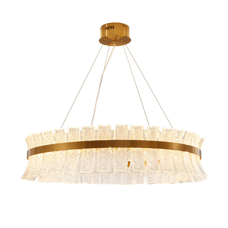 Round Ceiling Chandelier Contemporary Crystal LED Brass Hanging Pendant Light for Living Room Clearhalo 'Ceiling Lights' 'Chandeliers' 'Modern Chandeliers' 'Modern' Lighting' 276584