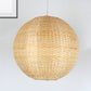 Sphere Suspension Pendant Contemporary Bamboo 1 Bulb Wood Hanging Light Kit, 16"/19.5" Wide Clearhalo 'Ceiling Lights' 'Modern Pendants' 'Modern' 'Pendant Lights' 'Pendants' Lighting' 276615