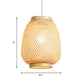 Wood Lantern Pendant Lighting Traditionary Bamboo 1 Bulb Hanging Lamp Kit for Teahouse Clearhalo 'Ceiling Lights' 'Modern Pendants' 'Modern' 'Pendant Lights' 'Pendants' Lighting' 276654