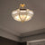 14"/18"/21.5" Wide 3/4/6 Lights Living Room Ceiling Mounted Fixture Classic Gold Semi Flush Mount with Faceted Opal Glass Shade Gold Clearhalo 'Ceiling Lights' 'Close To Ceiling Lights' 'Close to ceiling' 'Glass shade' 'Glass' 'Semi-flushmount' Lighting' 276760