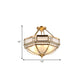 14"/18"/21.5" Wide 3/4/6 Lights Living Room Ceiling Mounted Fixture Classic Gold Semi Flush Mount with Faceted Opal Glass Shade Clearhalo 'Ceiling Lights' 'Close To Ceiling Lights' 'Close to ceiling' 'Glass shade' 'Glass' 'Semi-flushmount' Lighting' 276764