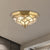 3/5 Lights Flush Ceiling Light Classic Prismatic Frosted Glass Pane Flush Mount Lighting in Gold for Bedroom, 18“/21.5” W Gold Clearhalo 'Ceiling Lights' 'Close To Ceiling Lights' 'Close to ceiling' 'Flush mount' Lighting' 276995