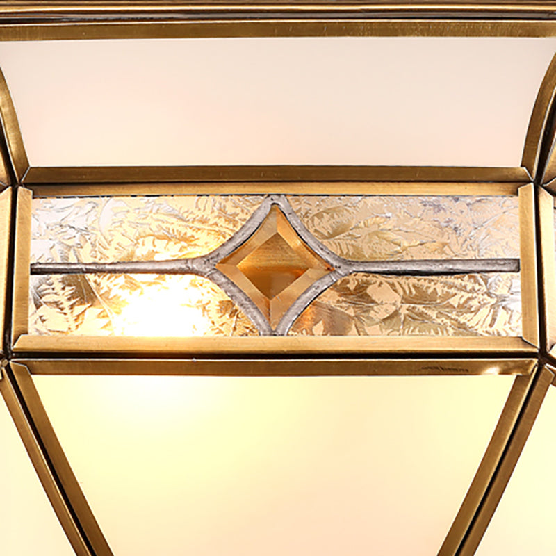 3/4/6 Lights Indoor Ceiling Light Fixture Traditional Brass Flush Mount with Bowl Curved Frosted Glass Shade Clearhalo 'Ceiling Lights' 'Close To Ceiling Lights' 'Close to ceiling' 'Flush mount' Lighting' 277068