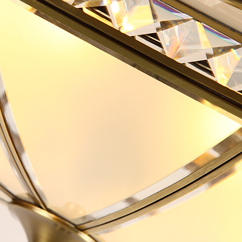 Gold 3/4/6 Lights Flush Light Fixture Traditional Opal Glass Bowl Ceiling Flush Mount for Bedroom Clearhalo 'Ceiling Lights' 'Close To Ceiling Lights' 'Close to ceiling' 'Flush mount' Lighting' 277116