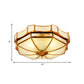 3/4 Lights Flush Light Fixture Traditional Dome Curved Frosted Glass Ceiling Flush Mount in Brass for Bedroom, 14"/18"/19.5" W Clearhalo 'Ceiling Lights' 'Close To Ceiling Lights' 'Close to ceiling' 'Flush mount' Lighting' 277132