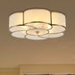 3/4 Lights Floral Flush Mount Lamp Traditional Brass Curved Frosted Glass Ceiling Mounted Fixture for Bedroom 4 Brass Clearhalo 'Ceiling Lights' 'Close To Ceiling Lights' 'Close to ceiling' 'Flush mount' Lighting' 277192