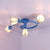 Mediterranean Style Crooked Blue Twig Half Ceiling Lamp Badminton Colorful Glass Radial 4 Heads Ceiling Lamp Wei�� Clearhalo 'Close to ceiling' 'Deckenleuchte' Leuchte' 27733