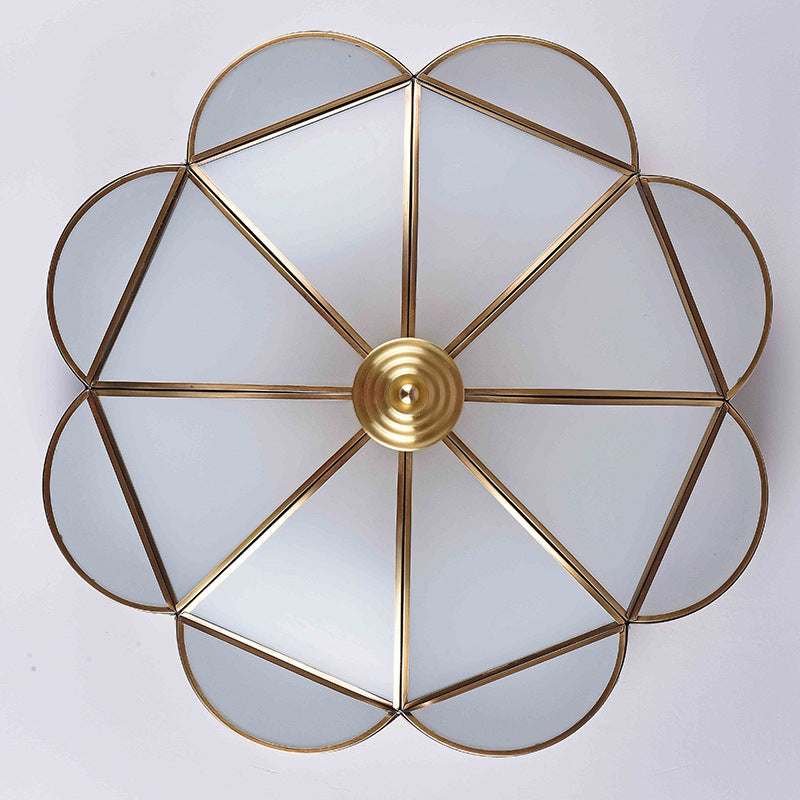 Flower Bedroom Ceiling Lighting Classic Metal 3/4/6 Heads Brass Flush Mount Ceiling Fixture, 14"/18"/21.5" W Clearhalo 'Ceiling Lights' 'Close To Ceiling Lights' 'Close to ceiling' 'Flush mount' Lighting' 277345