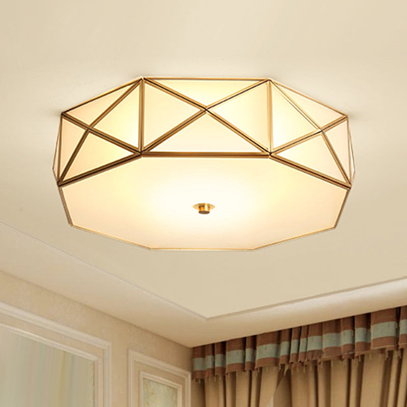 3/4/6 Lights Octagon Flush Mount Fixture Minimalist Brass Metal Ceiling Mounted Lamp for Bedroom, 14"/16.5"/20.5" W Clearhalo 'Ceiling Lights' 'Close To Ceiling Lights' 'Close to ceiling' 'Flush mount' Lighting' 277379