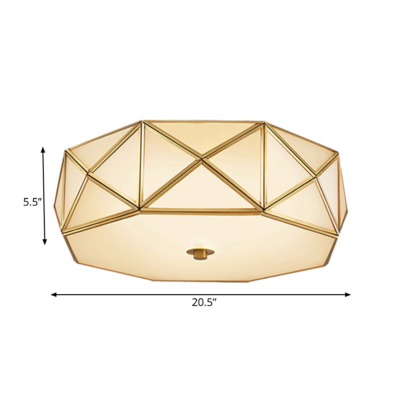 3/4/6 Lights Octagon Flush Mount Fixture Minimalist Brass Metal Ceiling Mounted Lamp for Bedroom, 14"/16.5"/20.5" W Clearhalo 'Ceiling Lights' 'Close To Ceiling Lights' 'Close to ceiling' 'Flush mount' Lighting' 277384