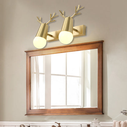 Globe Bathroom Vanity Light Traditionalism Metal 2/3-Head Brass Wall Sconce Lighting 2.0 Brass Clearhalo 'Vanity Lights' 'Wall Lights' Lighting' 277395