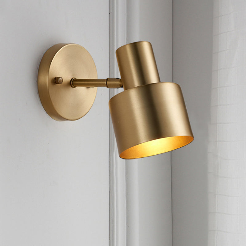 Metal Brass Wall Vanity Light Cylinder 1/2/3-Bulb LED Traditionalist Sconce Light Fixture for Bathroom Clearhalo 'Vanity Lights' 'Wall Lights' Lighting' 277435