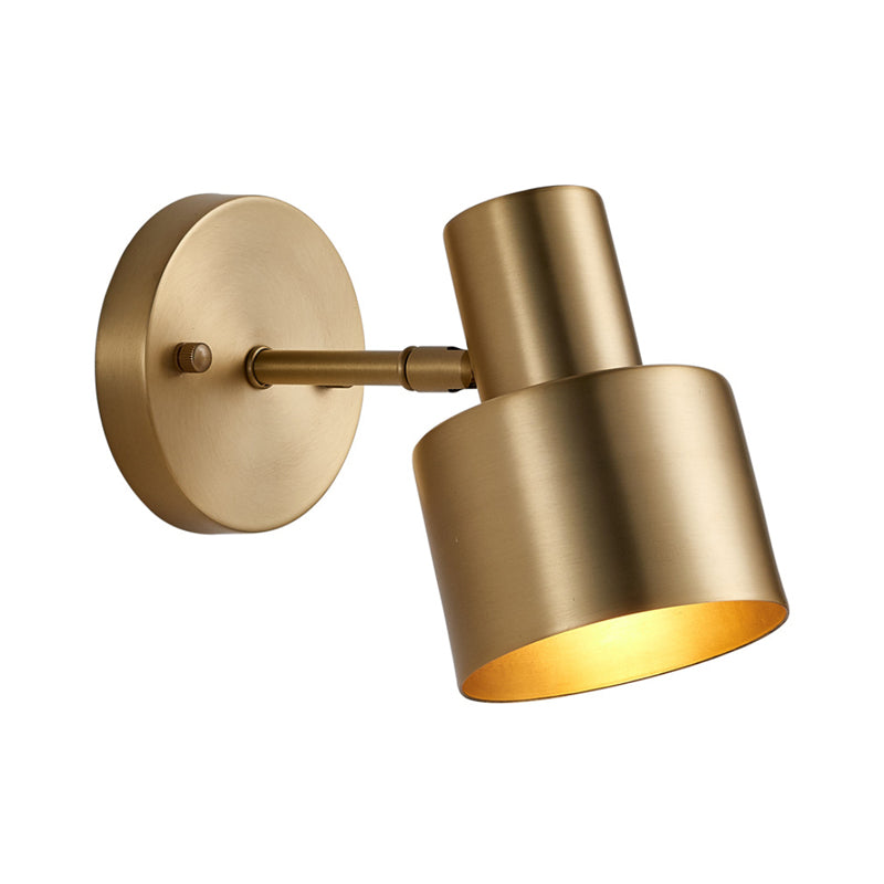Metal Brass Wall Vanity Light Cylinder 1/2/3-Bulb LED Traditionalist Sconce Light Fixture for Bathroom Clearhalo 'Vanity Lights' 'Wall Lights' Lighting' 277437