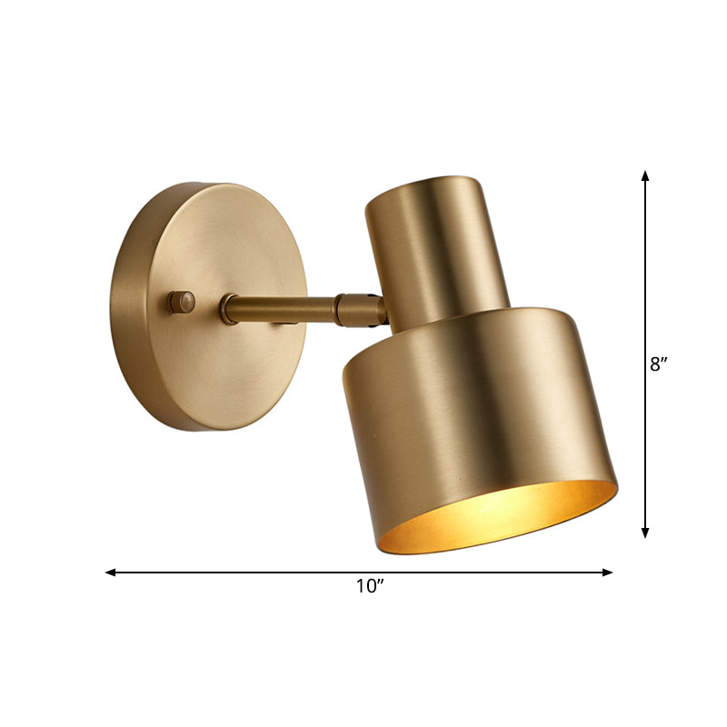 Metal Brass Wall Vanity Light Cylinder 1/2/3-Bulb LED Traditionalist Sconce Light Fixture for Bathroom Clearhalo 'Vanity Lights' 'Wall Lights' Lighting' 277438