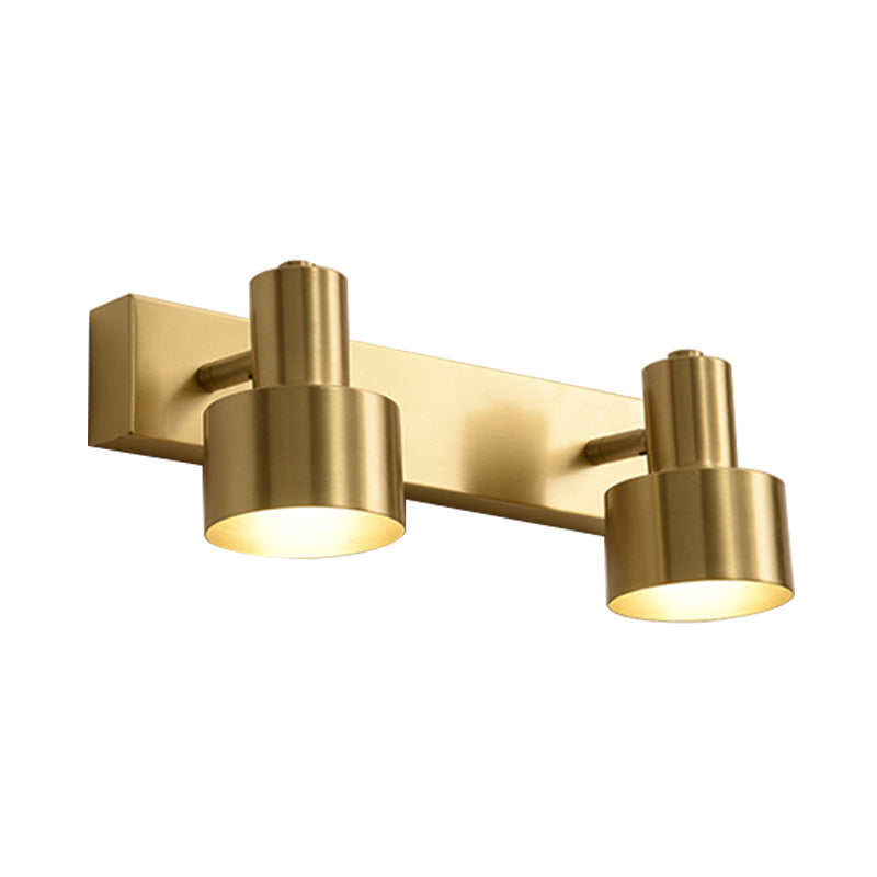 Metal Brass Wall Vanity Light Cylinder 1/2/3-Bulb LED Traditionalist Sconce Light Fixture for Bathroom Clearhalo 'Vanity Lights' 'Wall Lights' Lighting' 277441