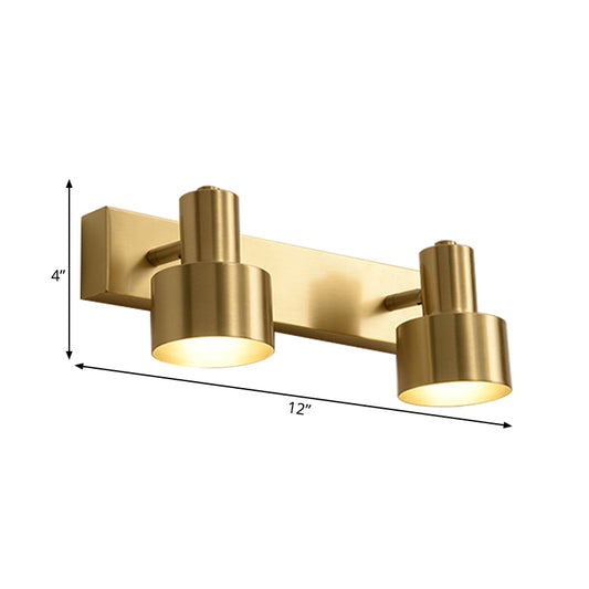Metal Brass Wall Vanity Light Cylinder 1/2/3-Bulb LED Traditionalist Sconce Light Fixture for Bathroom Clearhalo 'Vanity Lights' 'Wall Lights' Lighting' 277442