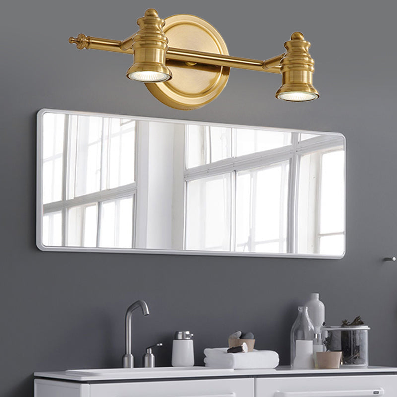 Linear Bathroom Vanity Mirror Light Traditionalism Metal 2/3/4-Bulb Brass Wall Sconce Lighting Clearhalo 'Vanity Lights' 'Wall Lights' Lighting' 277463