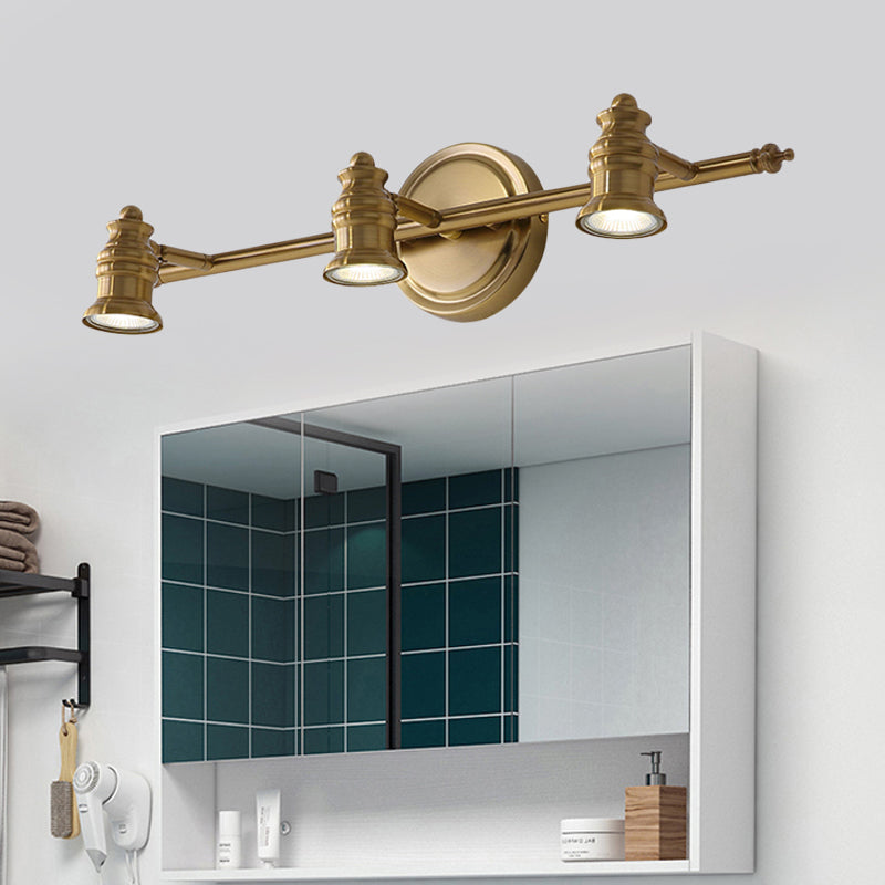 Linear Bathroom Vanity Mirror Light Traditionalism Metal 2/3/4-Bulb Brass Wall Sconce Lighting 3.0 Brass Clearhalo 'Vanity Lights' 'Wall Lights' Lighting' 277467