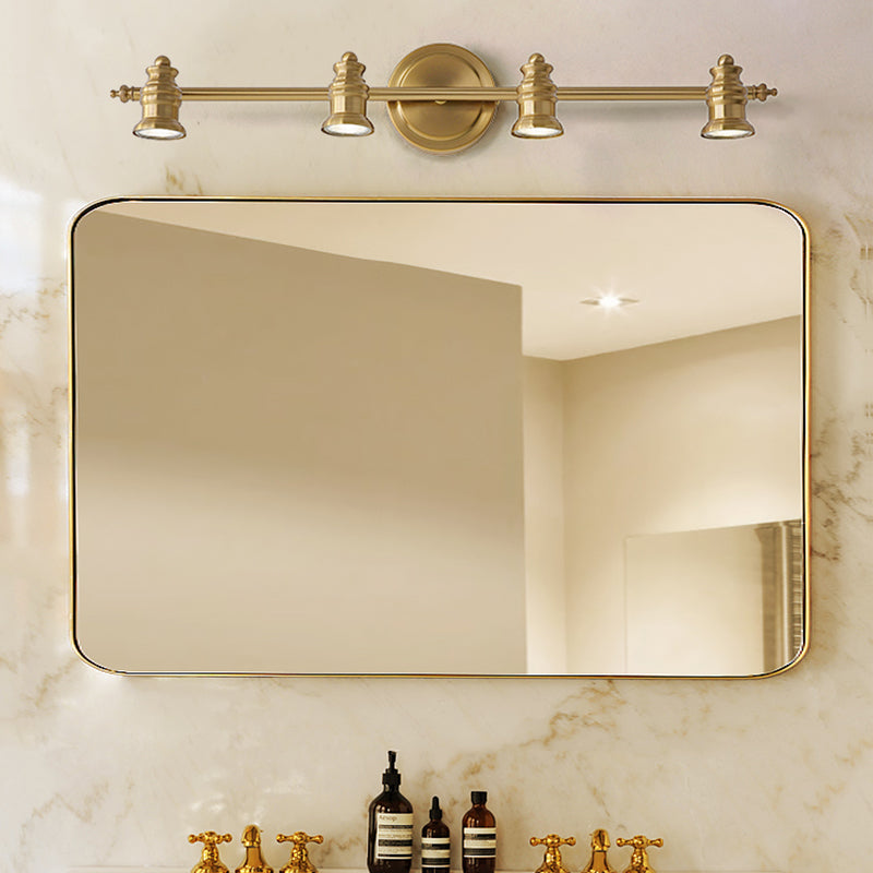 Linear Bathroom Vanity Mirror Light Traditionalism Metal 2/3/4-Bulb Brass Wall Sconce Lighting Clearhalo 'Vanity Lights' 'Wall Lights' Lighting' 277472