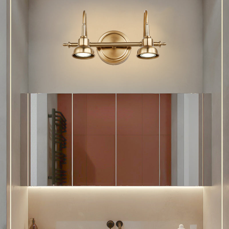Brass Linear LED Vanity Lighting Traditional Metal 2/3/4-Light Bathroom Wall Sconce Light Clearhalo 'Vanity Lights' 'Wall Lights' Lighting' 277485