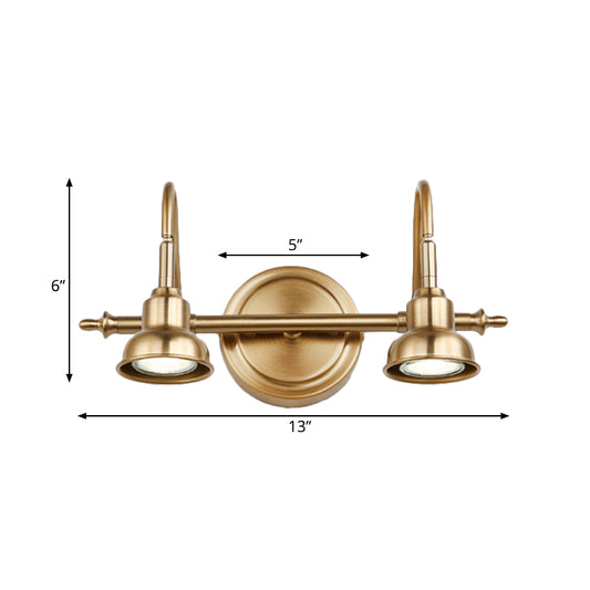 Brass Linear LED Vanity Lighting Traditional Metal 2/3/4-Light Bathroom Wall Sconce Light Clearhalo 'Vanity Lights' 'Wall Lights' Lighting' 277487