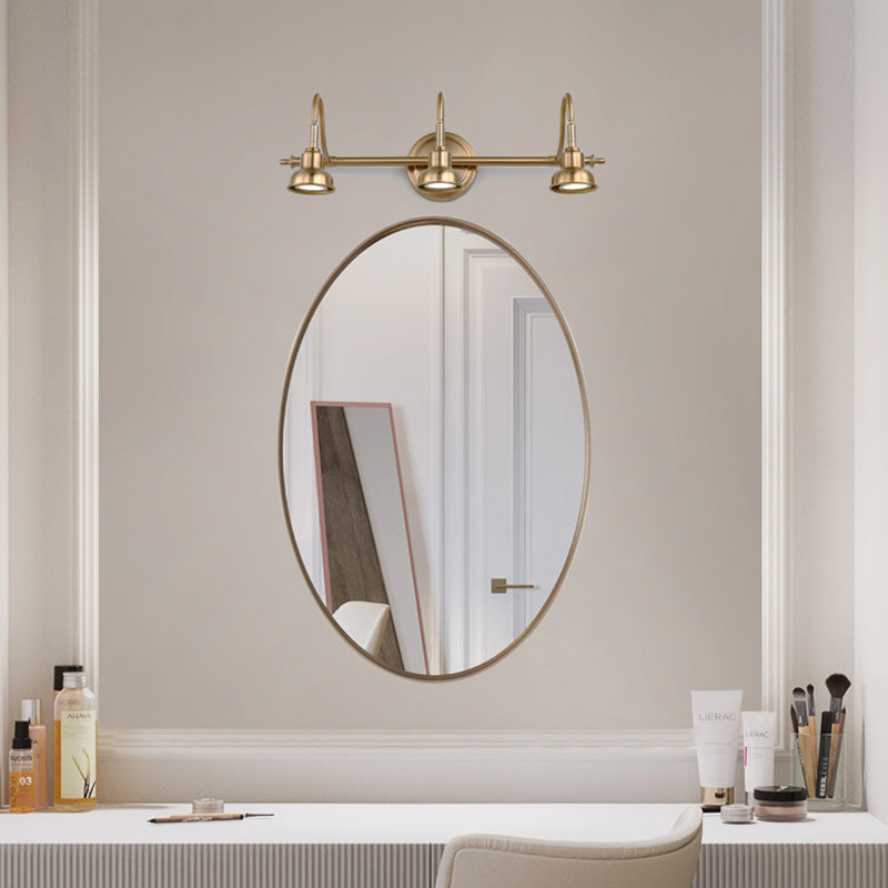 Brass Linear LED Vanity Lighting Traditional Metal 2/3/4-Light Bathroom Wall Sconce Light Clearhalo 'Vanity Lights' 'Wall Lights' Lighting' 277490
