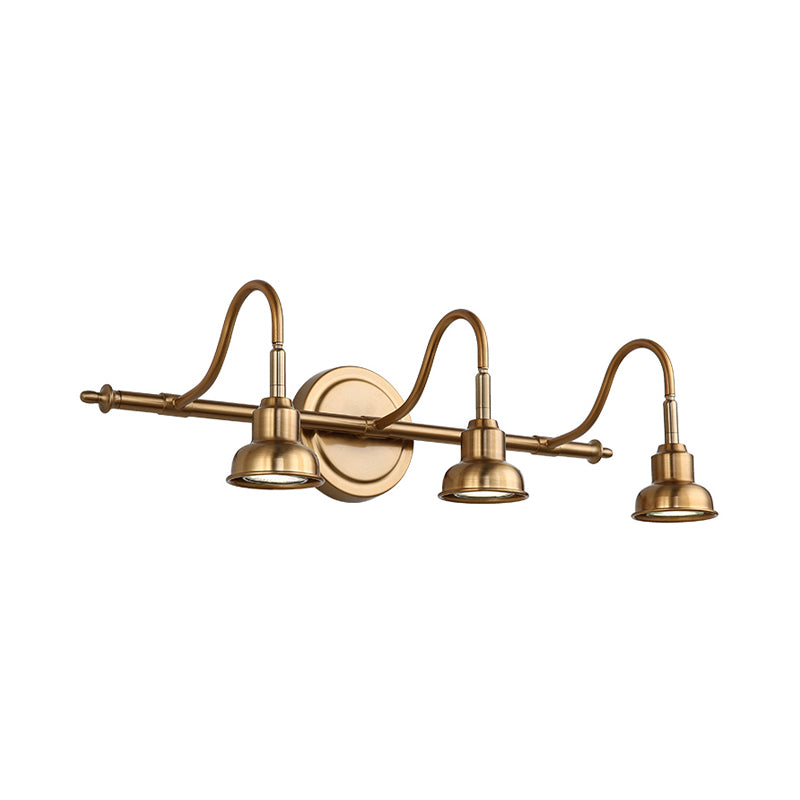 Brass Linear LED Vanity Lighting Traditional Metal 2/3/4-Light Bathroom Wall Sconce Light Clearhalo 'Vanity Lights' 'Wall Lights' Lighting' 277491