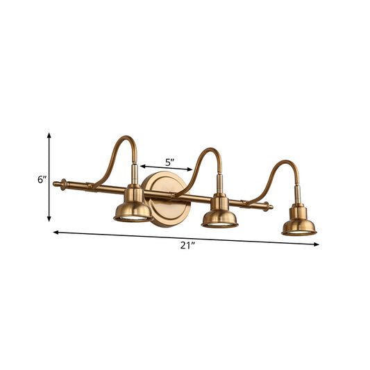 Brass Linear LED Vanity Lighting Traditional Metal 2/3/4-Light Bathroom Wall Sconce Light Clearhalo 'Vanity Lights' 'Wall Lights' Lighting' 277492