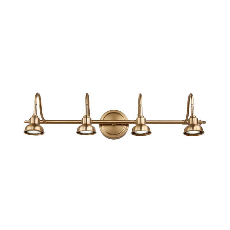 Brass Linear LED Vanity Lighting Traditional Metal 2/3/4-Light Bathroom Wall Sconce Light Clearhalo 'Vanity Lights' 'Wall Lights' Lighting' 277495